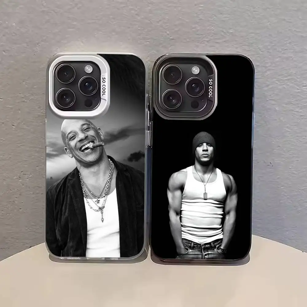 

V-Vin D-Diesel Actor Phone Case For iPhone 17,16,15,14,13,12,11,Pro Max,Plus black Candy Silver Cover