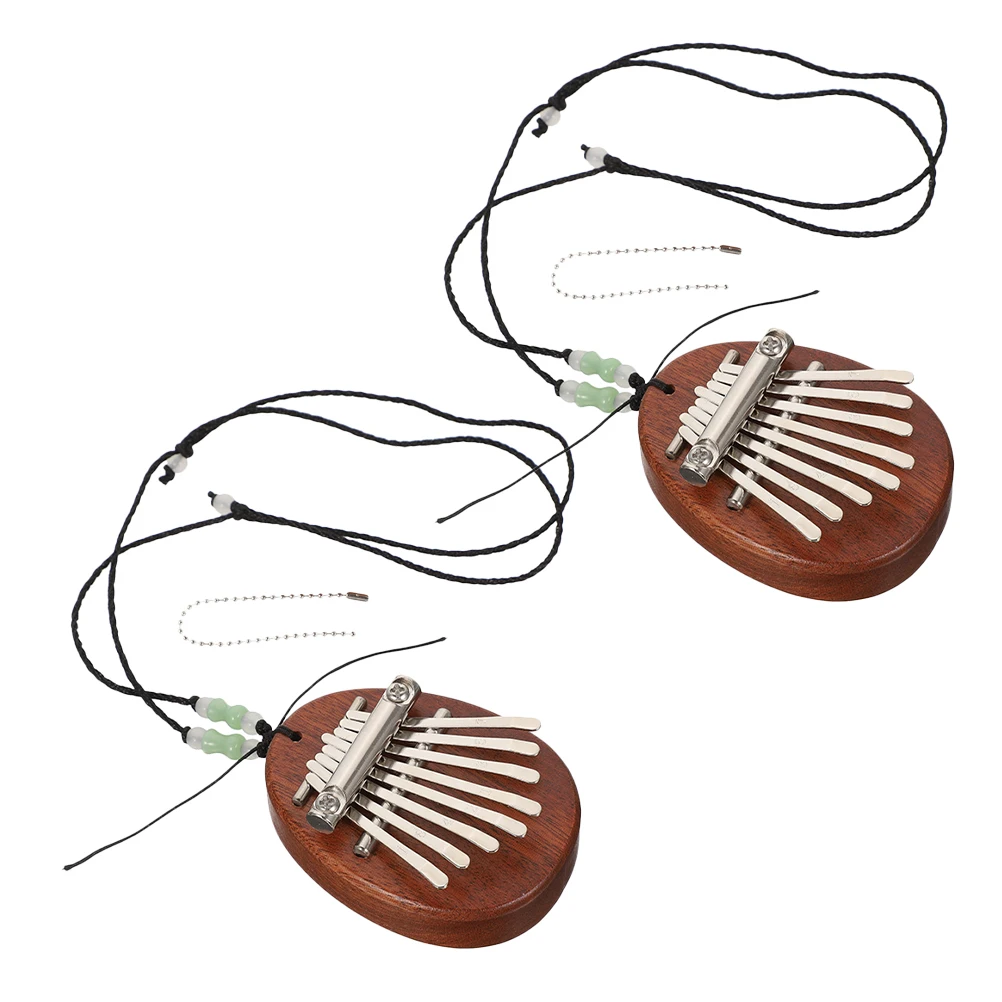 

2Sets Mini Kalimba Thumb Piano 8 Note Compact Wooden Design Travel Friendly Musical Instrument for Parent Child Interaction