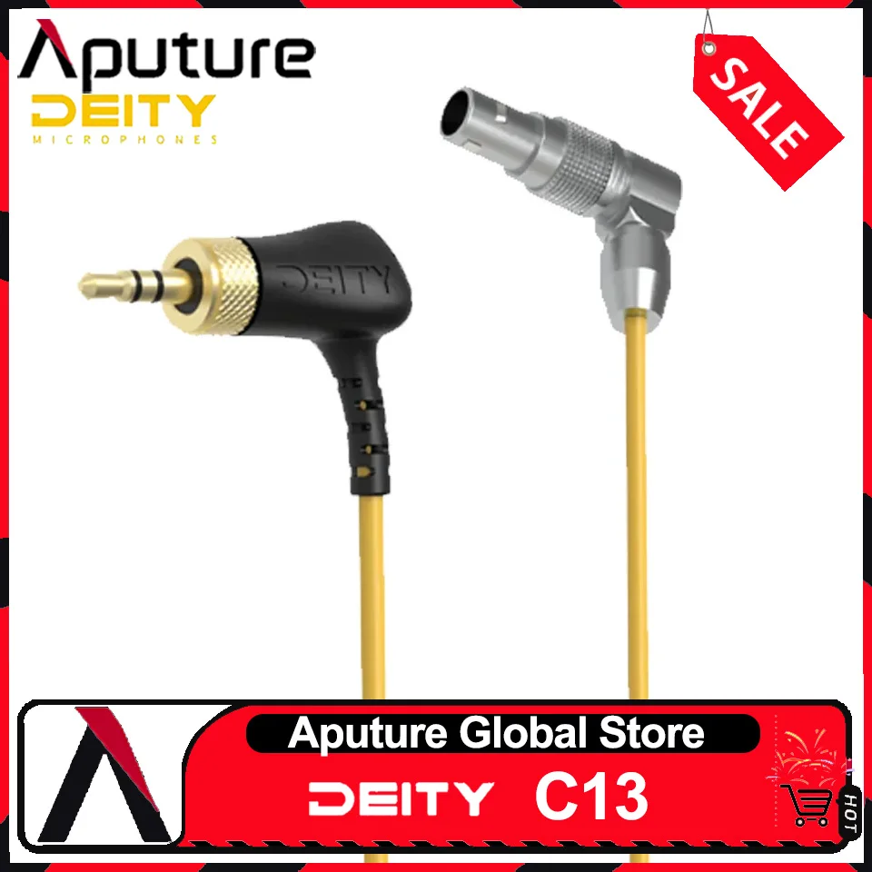 Aputure Deity C13 - Locking 3.5mm to 5-Pin Right Angle Camera Timecode Cable for TC-1