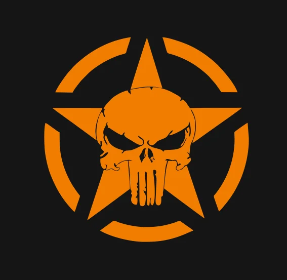1Pc Skull Star Vinyl Sticker, Waterproof Decal Multiple Colors Optional for Car Motorcycle Helmet Laptop Decor
