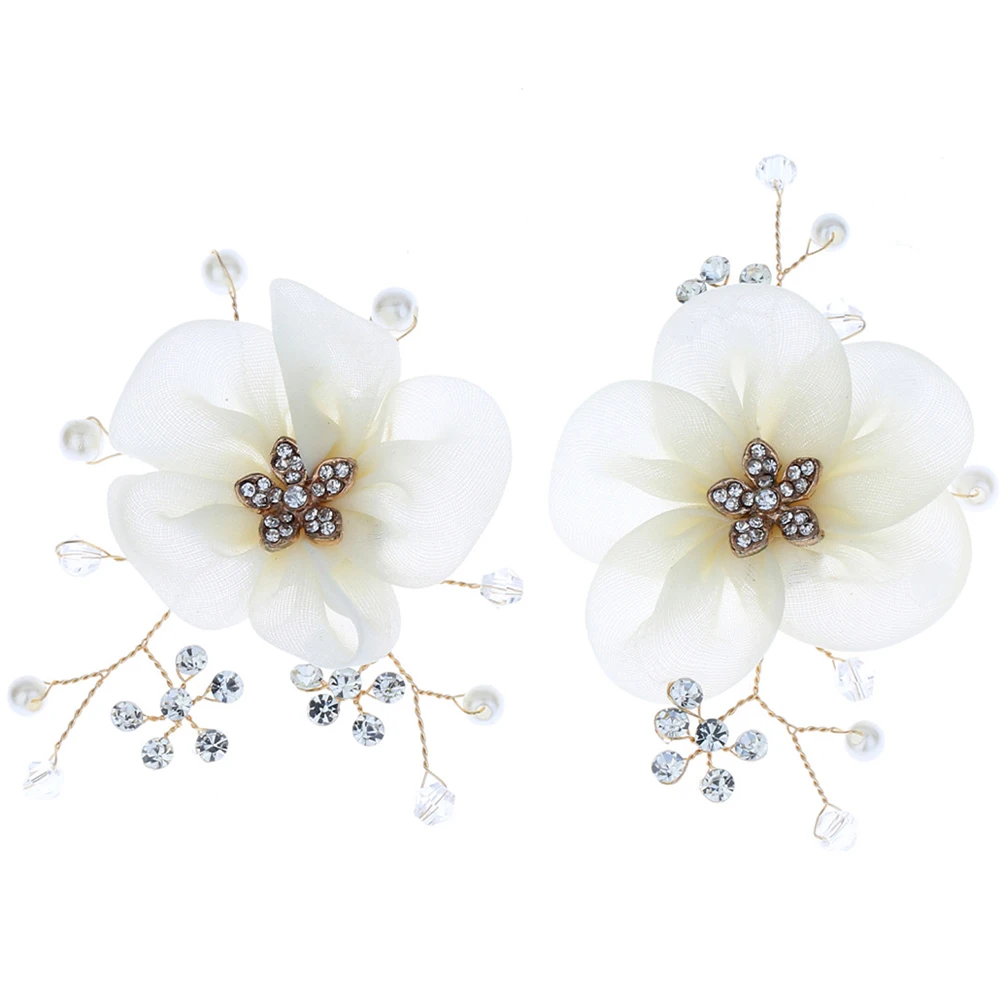 

2Pcs Pearl Rhinestone Bridal Accessories Bridal Clip On Shoe Embellishments Clips Wedding Decorations Shoe Jewelry