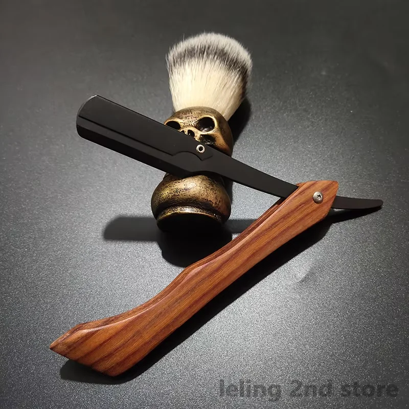 Парикмахерская классическая бритвенная бритва, держатель лезвия, мужская деревянная ручка, прямой край, держатель для парикмахерской бритвы, складная бритва