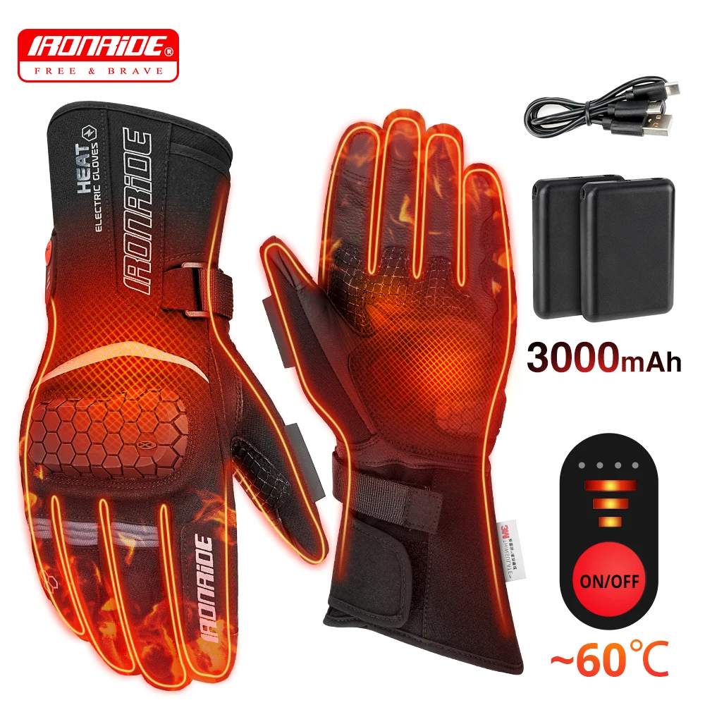

Heated Gloves Men Women Rechargeable Electric Heated Glove Waterproof Ski Gloves Motorcycle Cycling Touchscreen Hand Warmer