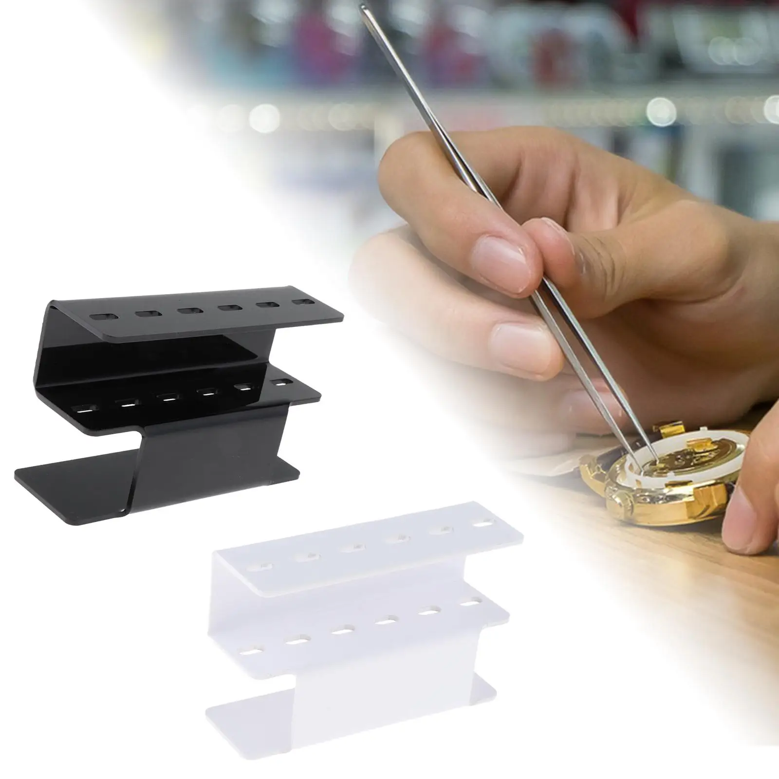 Estante acrílico para pinzas de pestañas, accesorios de salón, enseñanza de belleza