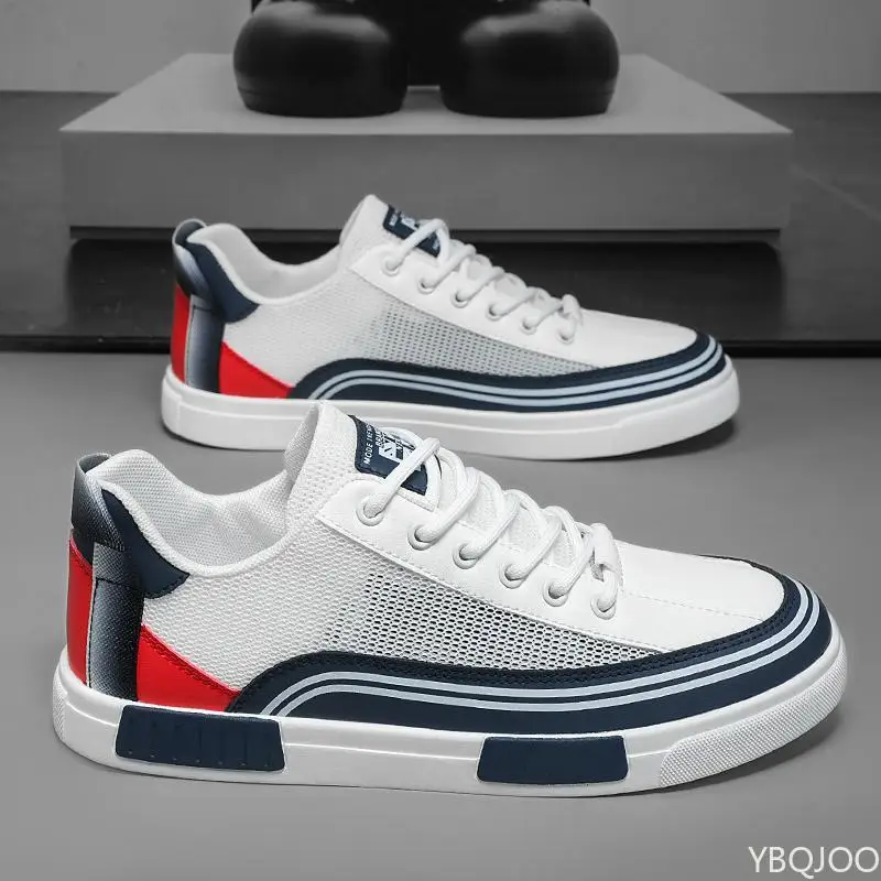 

Новые модные летние кроссовки из тонкой сетки, повседневные дышащие универсальные мужские повседневные туфли для досок, минималистичная удобная обувь