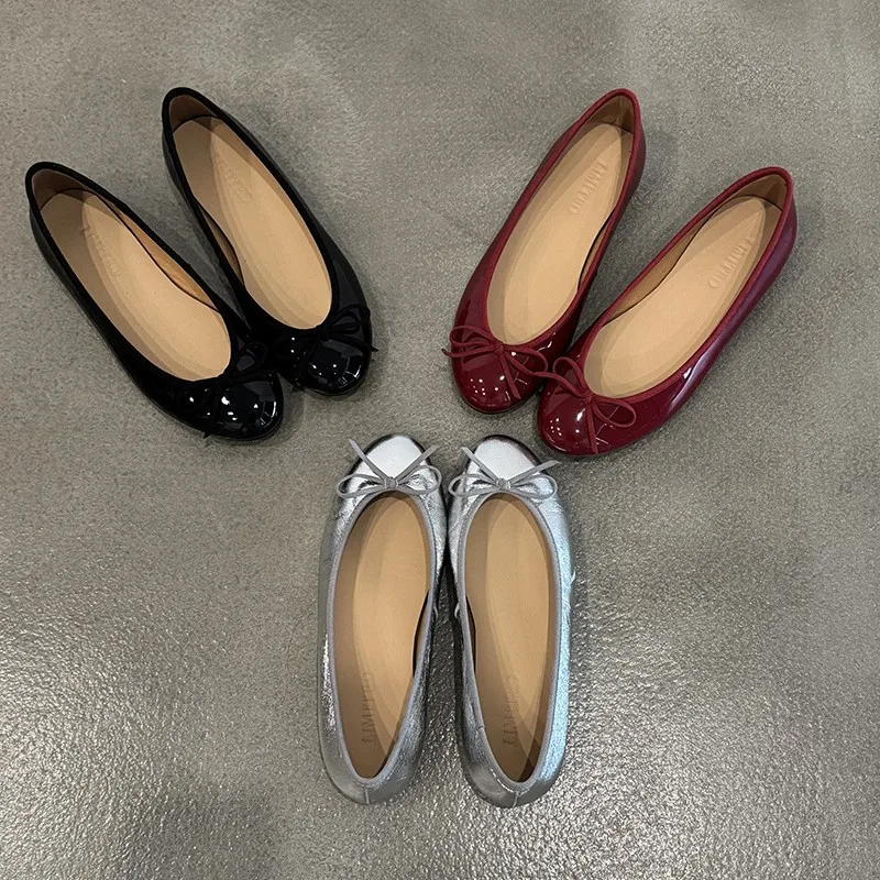 

Женские уличные повседневные туфли Мэри Джейн на плоской подошве, красные туфли на плоской подошве, модные женские элегантные балетки без шнуровки, мягкая удобная обувь