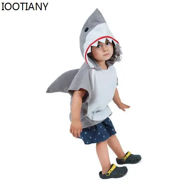 

IOOTIANY 2024 Children's Finding Nemo Shark Costume Fashion Kids Jumpsuit Cosplay Costume Shark Stage Clothing Fancy Dress