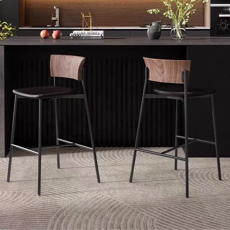 

Kitchen Design Bar Chair Decorative Wood Metal Luxury Nordic Bar Chair Office Modern Upholstered Sillas De Comedor Furniture