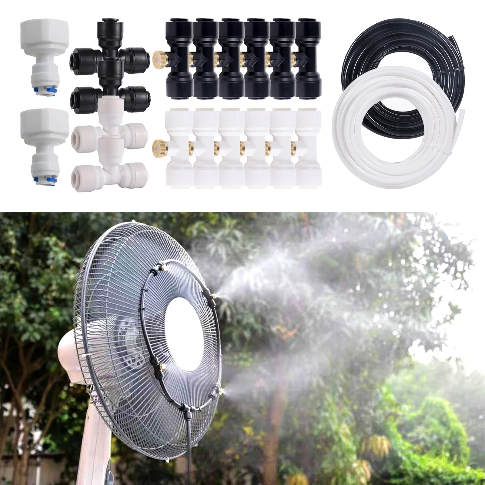 

Misting Fan Cooling Automatic Atomization Kit Garden Irrigation Outdoor Patio Yard Poultry House Lower Temperature Misting Kit