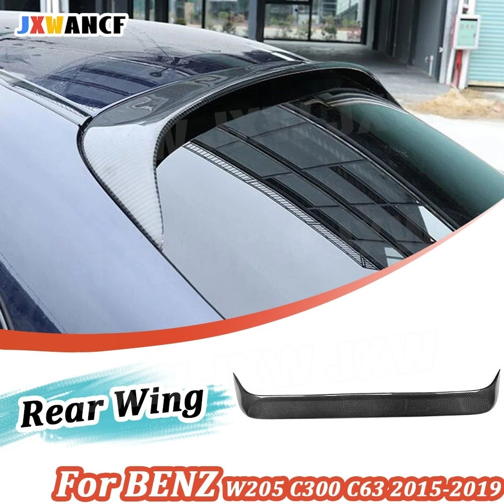 

Спойлер на заднюю крышку багажника JXWANCF для Mercedes-Benz W205 C300 C400 C63 AMG 2015-2019, карбоновый, накладка на окно, наклейка на багажник