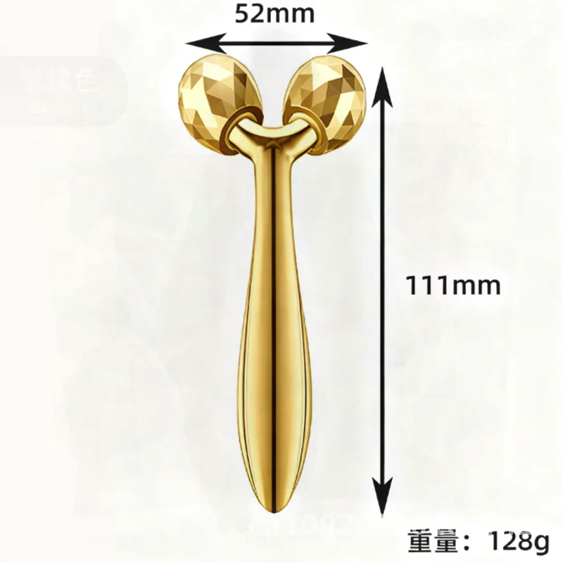 ثلاثية الأبعاد الأسطوانة مدلك الوجه برأسين الجمال عصا الفضة الذهب جونميتال غير الكهربائية الأيونات السالبة أداة رفع الوجه #2