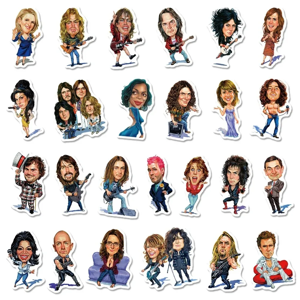 50 szt. Naklejek z postaciami piosenkarki z kreskówek DIY wodoodporna deskorolka naklejki na bagaż Laptop animacja motocykla