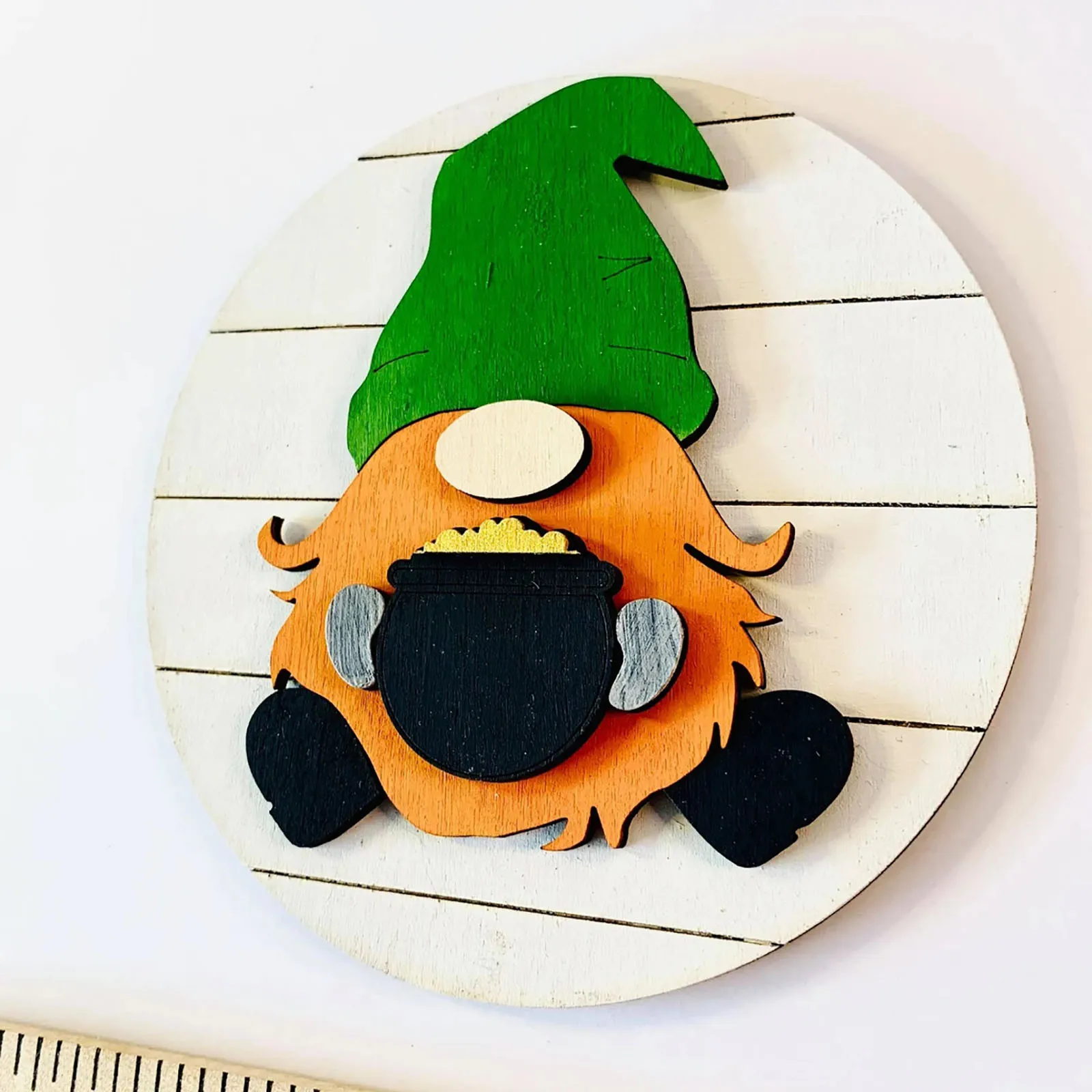 

Home Decoration Desktop Ornament St. Patrick's Day Layered Tray Decoration 5-piece Sets Wood Flat Style Decoration Crafts