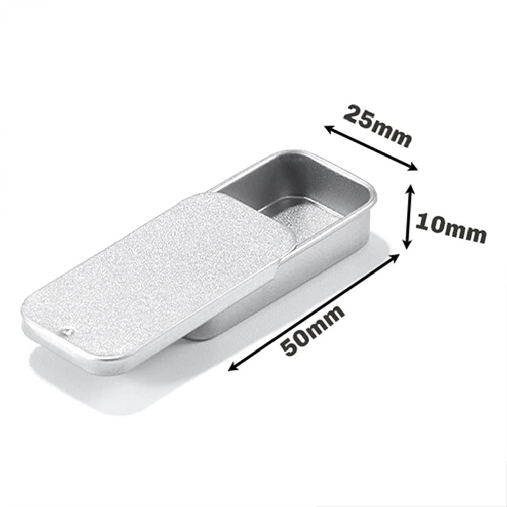 N21R 50PCS Metal Slide Top Containers, Metal Rectangular Sliding Lid Boxes for Candles Jewelry Crafts 50x25x10MM