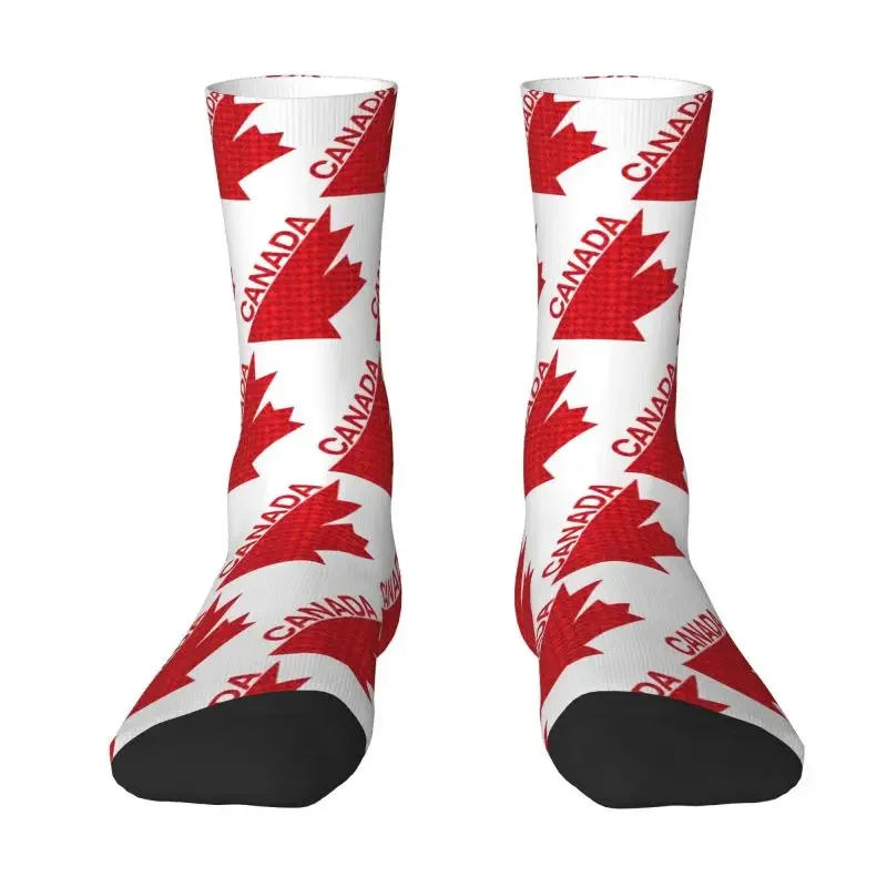 Y2K Canada Flag Men'S Crew Unisex Novelty 3D Print Canadian Retro Hockey Dress Socks