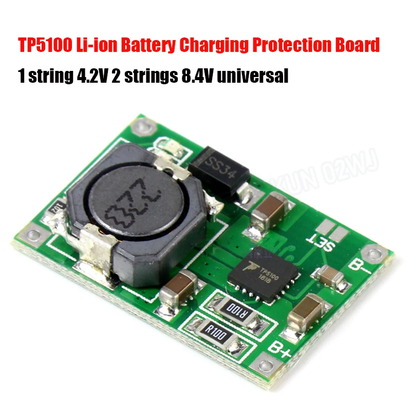 

TP5100 Module 3.7V Li-ion Battery 18650 Charge Protection Board 1 String 4.2V 2 String 8.4V Universal LED Constant Current Drive