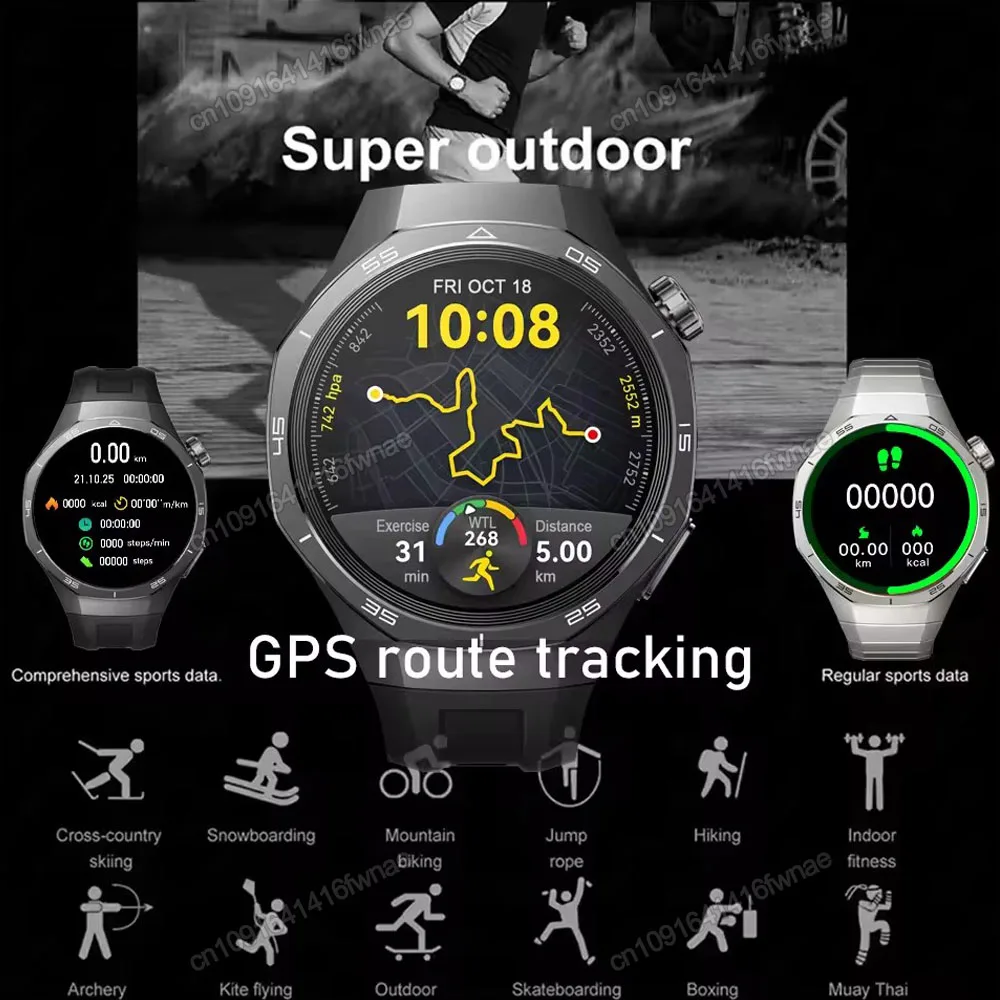 ساعة 5 Pro GPS NFC ساعة ذكية للرجال 360*360 شاشة AMOLED مراقب معدل ضربات القلب بلوتوث دعوة IP68 مقاوم للماء رجل Smartwatch 2025