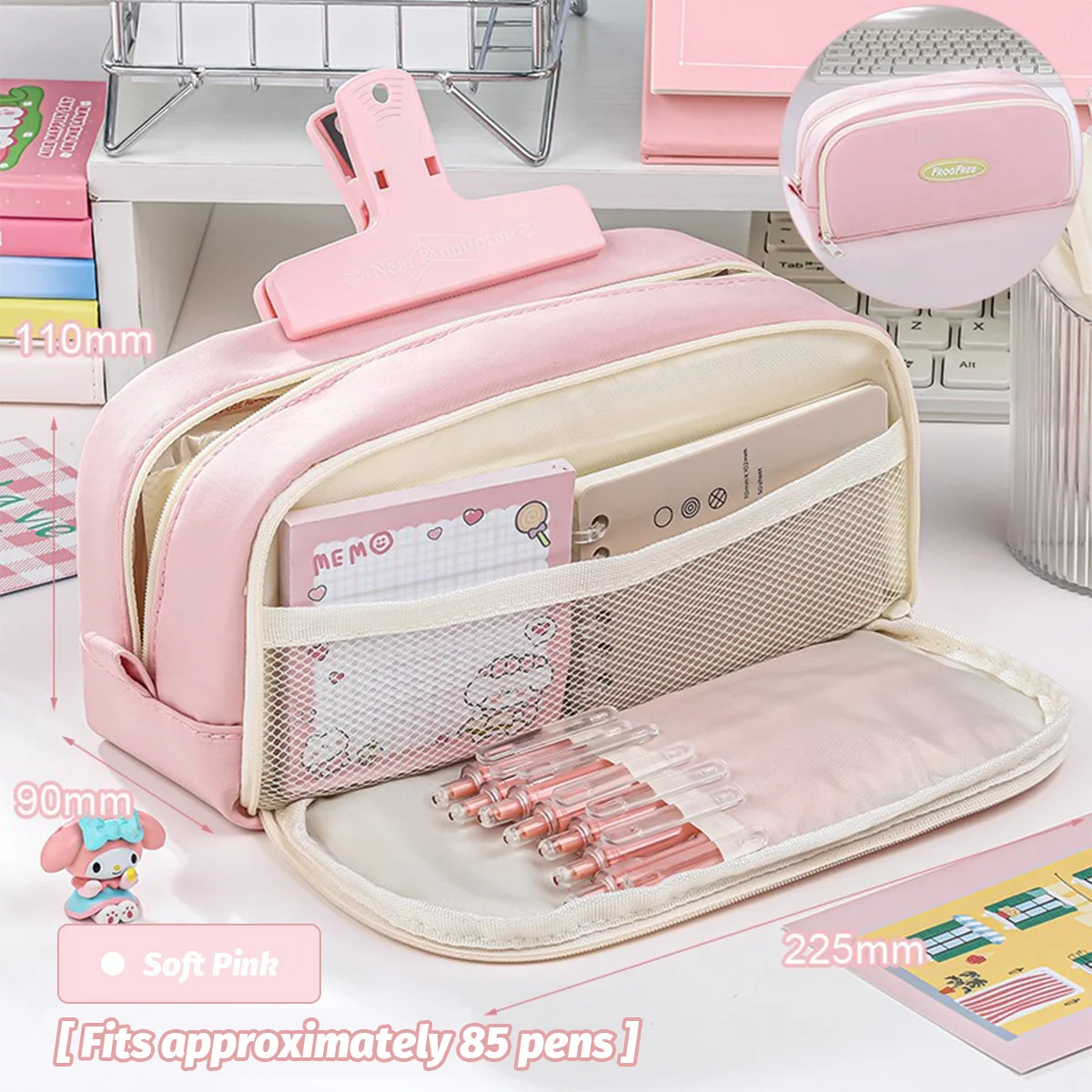 Doppelschichtiges Federmäppchen, einfaches Federmäppchen mit großer Kapazität, hochwertiges koreanisches Federmäppchen, Grundschüler, Schreibwarentasche