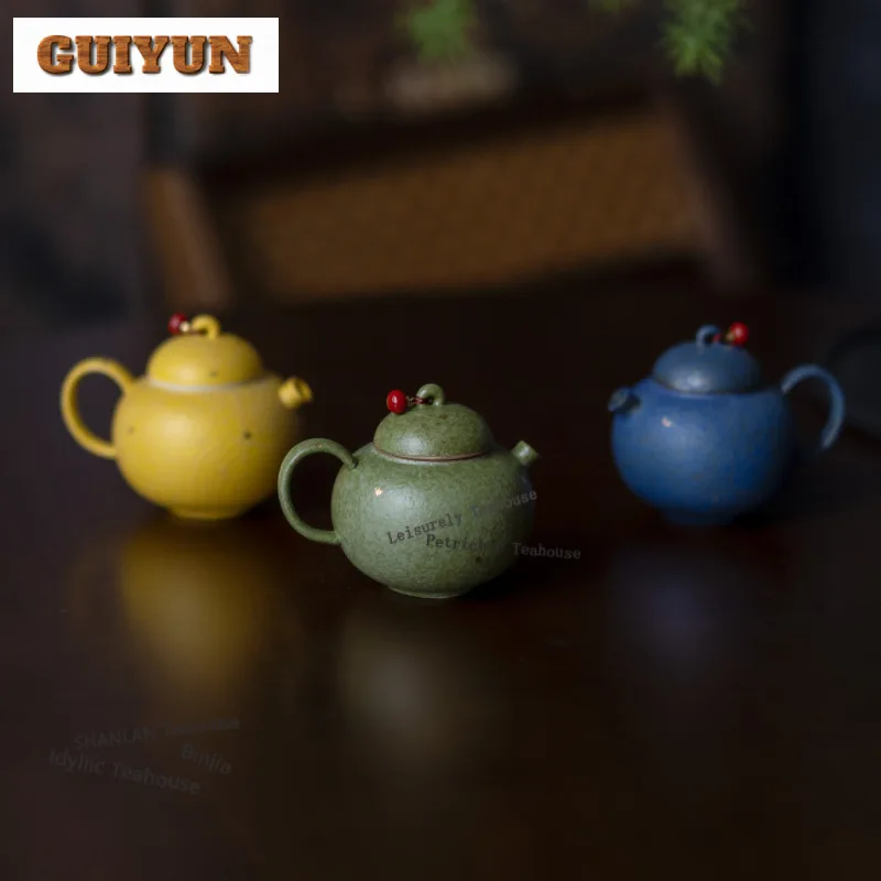 

150 мл традиционный китайский чистый цветной чайник, роскошный чайник для заварки чая, чайник с шариковым отверстием, предметы для чая, украшение, ремесло