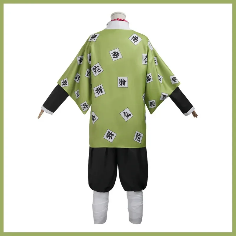 Anime Himejima Gyomei Cosplay Costume Monk Printing Outer Drape Wig Team Uniform Bracelets Man Halloween Carnival Suit olp;4