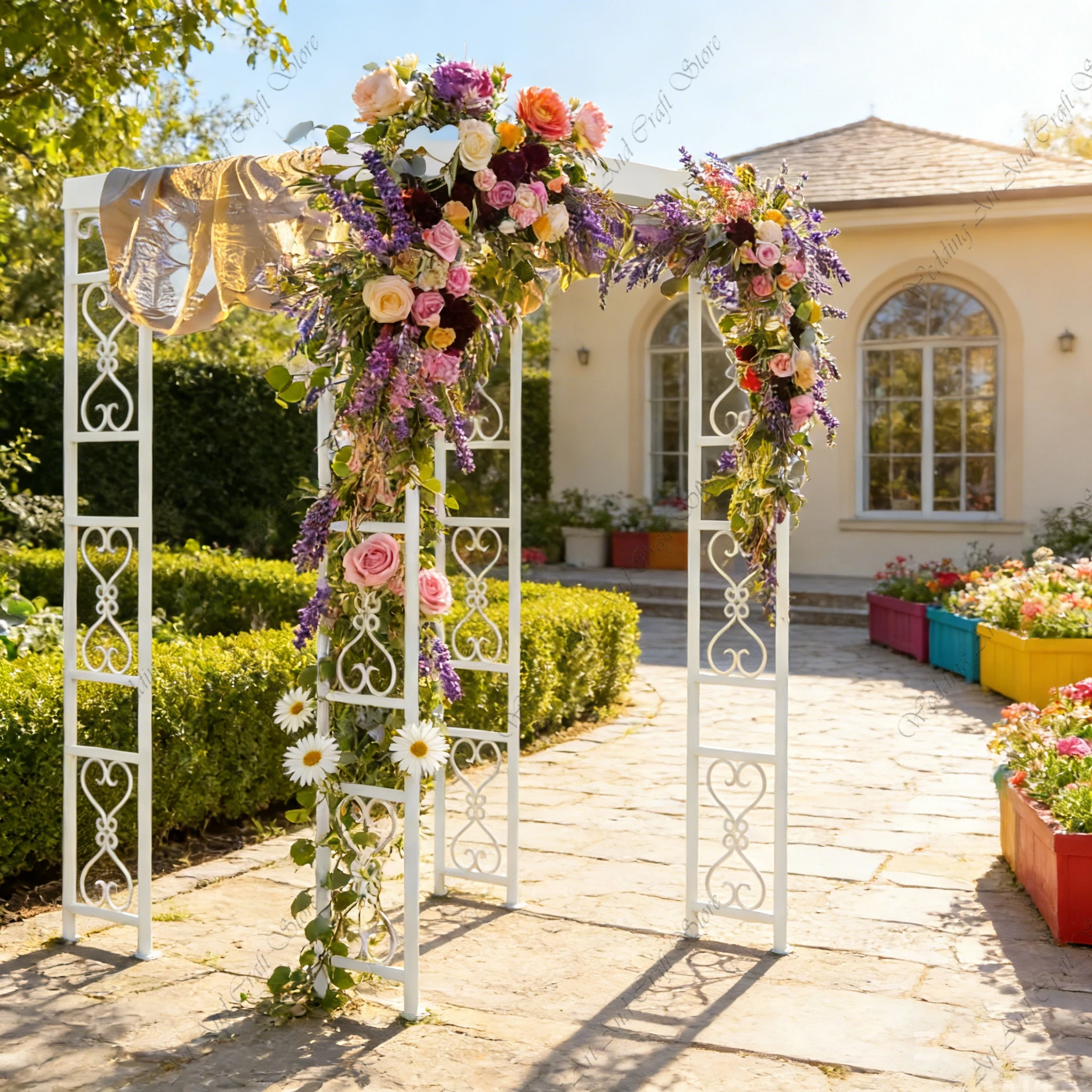

1pc f30 Pergola Garden Archway Arbors Wedding Stage Decor Arch Wedding Metal Backdrop Stand Wedding Arch Gate style ivy744