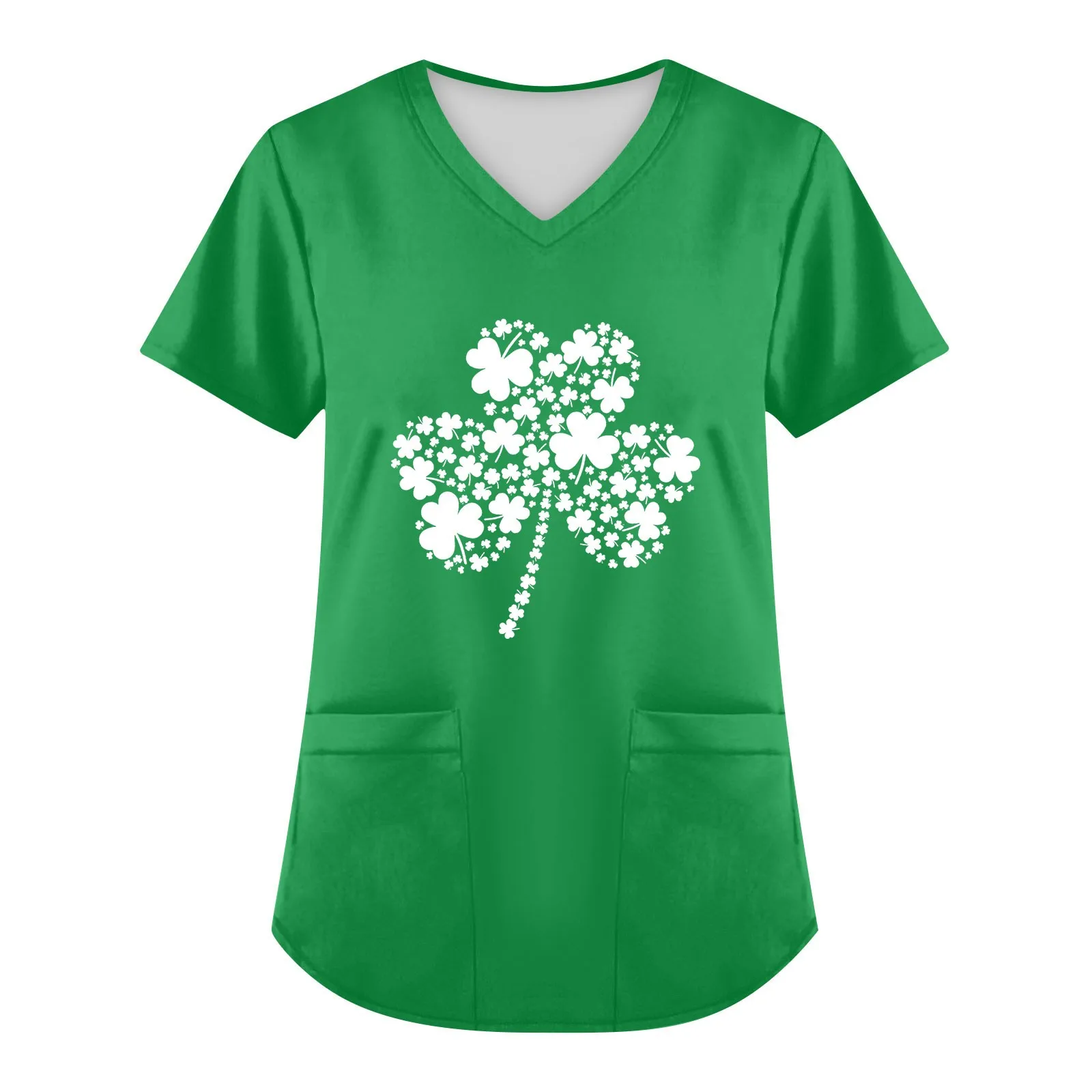 

St. Patrick Day Scrub Tops Women Pharmacist Working Uniform Nurse Scrub Uniformes Medicos Para Mujer Tooth Pet Nursing Workwear