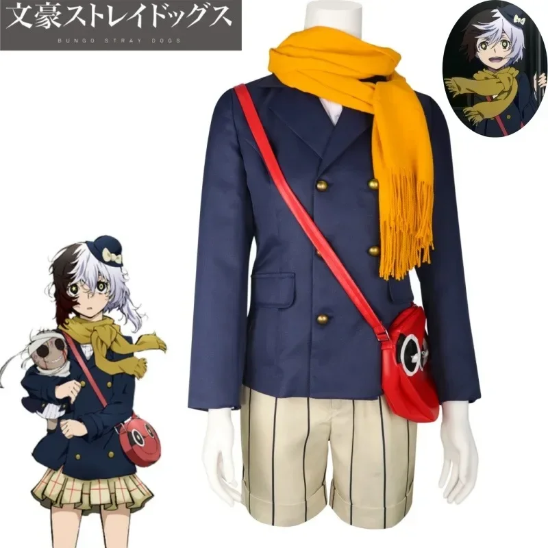 

Plush Doll Hat Wig Set halloween party anime clothes Bungo Stray Dogs Yumeno Kyusaku dazai osamu Anime Cosplay Costume Suits