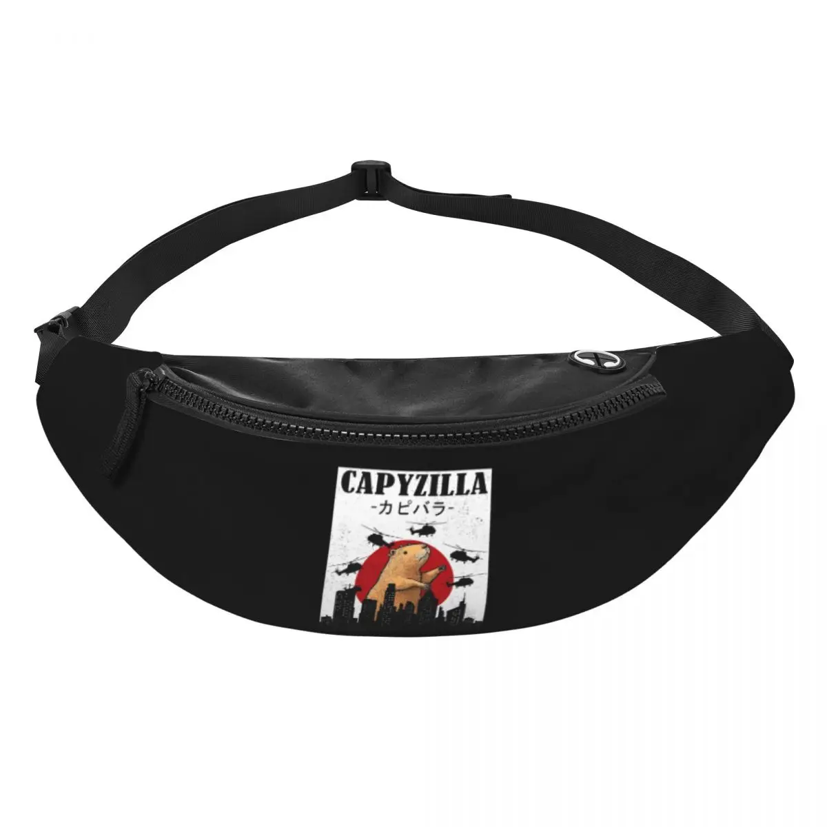 Custom Funny Capybara Rodent Capyzilla Fanny Pack for Women Men Cool Crossbody Waist Bag Cycling Camping Phone Money Pouch