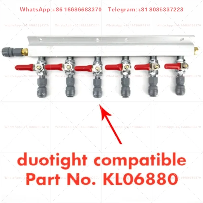 6 Way Gas Line Splitter Manifold With Check Valves 1/4 Inch MFL Thread Duotight Compatible For Homebrew Brewing System