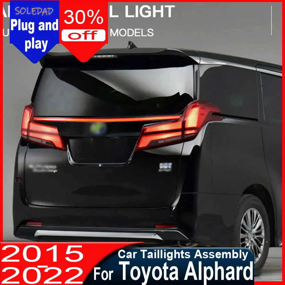 

Светодиодный блок задних фонарей для Toyota Alphard 2015-2023: стоп-сигнал, габаритный огонь и динамический указатель поворота