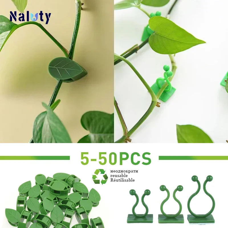 5-50Pcs Plant Climbing Wall Fixture Clips Rattan Clamp Fixator Self-Adhesive Vine Buckle Hook Invisible Vine Binding Clip