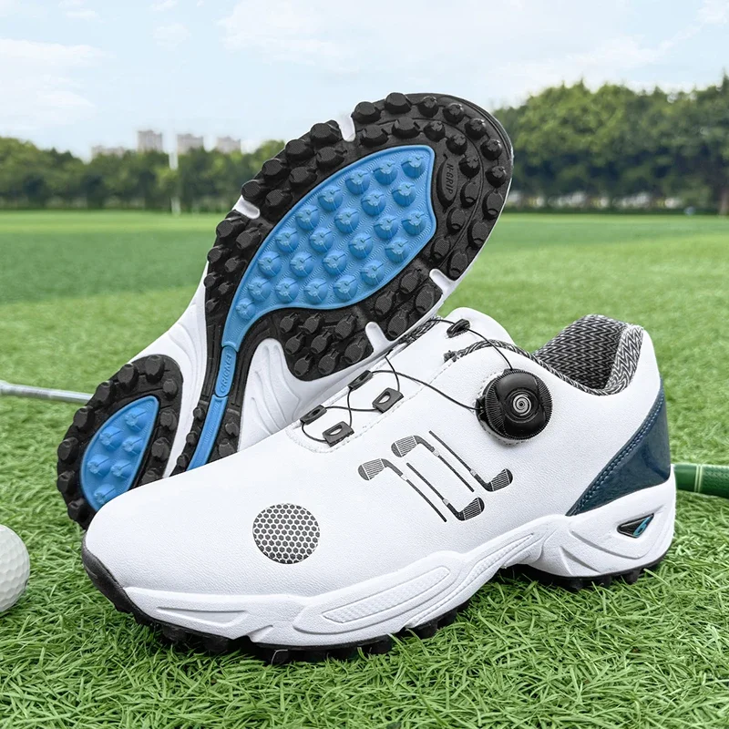 Professional Big Size Outdoor Leather Golf Shoes for Men and Women Black White Soft Flat Walking Golfer Sneakers Top quality