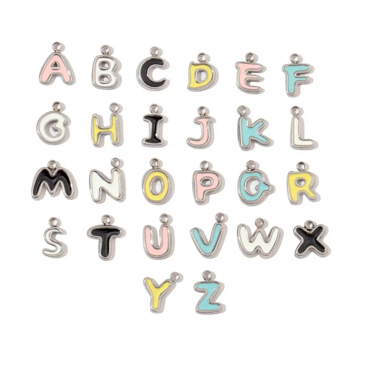 

26Pcs/Lot Diy Letter Charms Never Fade Mixed Color A-Z Initial Name Charms For Necklace Bracelet Making