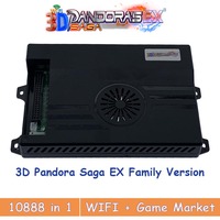 128GB 3D Pandora Saga EX2 Arcade Box 10888 in 1 DIY Kit Game Console 8 Way Joystick Led Light Switch Push Button Cabinet Bartop