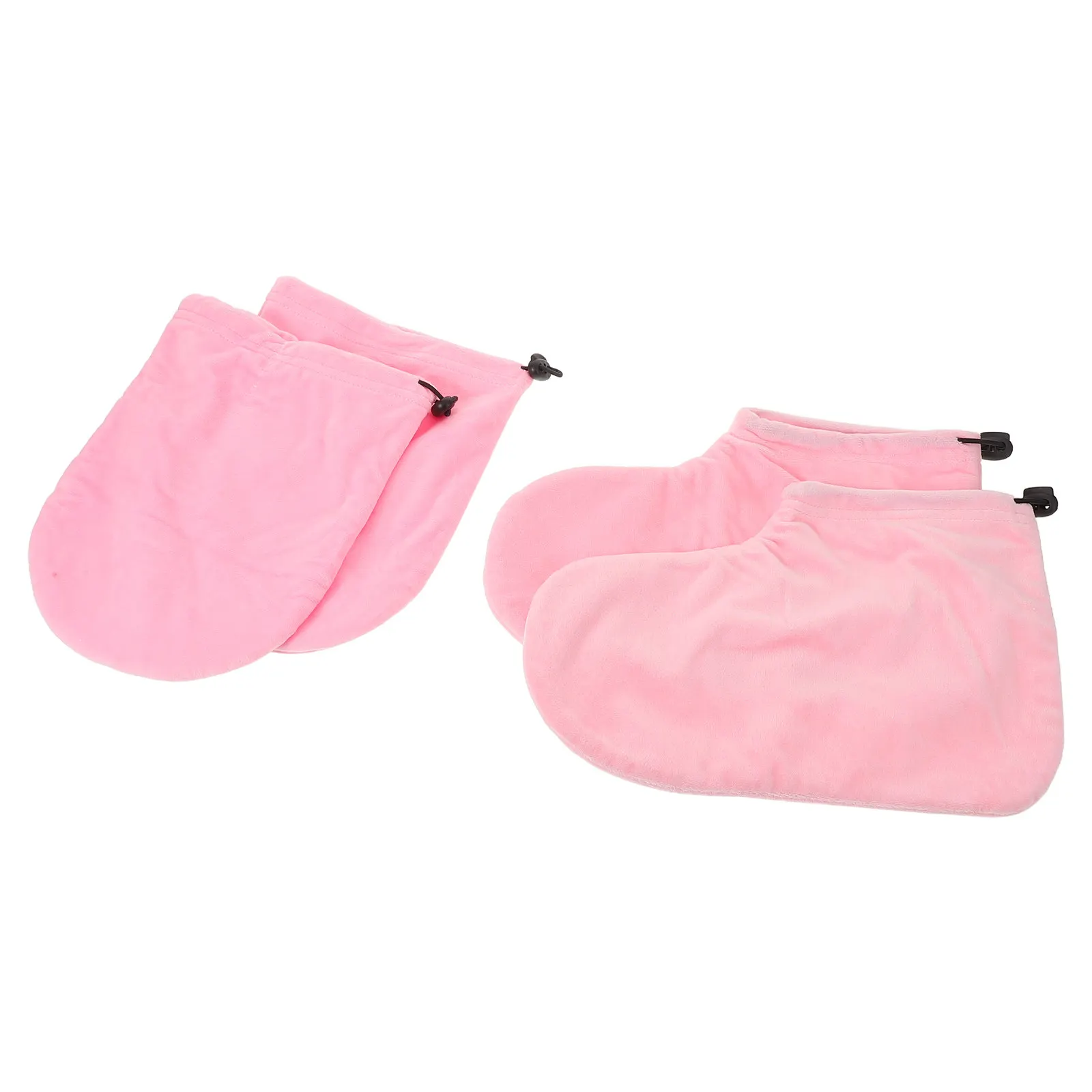 Paraffin Hand Foot Covers Cotton Gloves Booties Set Adjustable Hook and Loop for Heat Therapy