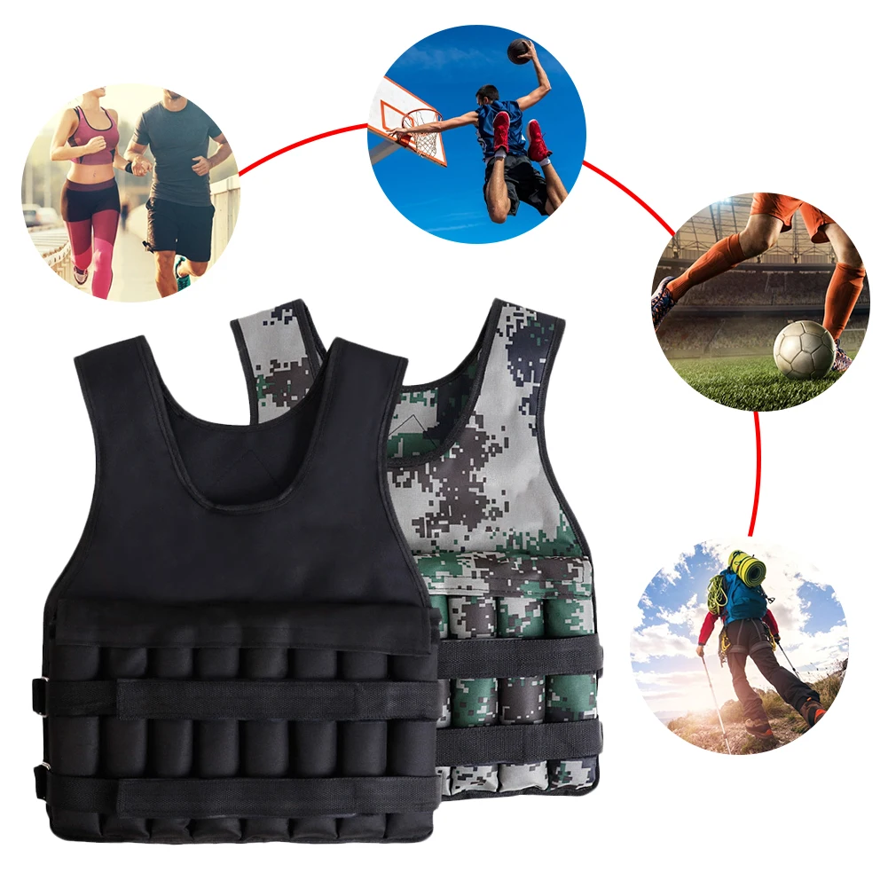 Maximum 20KG Weighted Vest Adjustable Fitness Weight Training Vest Soft and Comfortable CamouflageTraining Waistcoat Wholesale