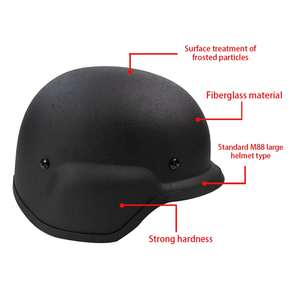 BOOIU Outdoor Tactical M88 Steel Helmet Combat Head Gear Armor War Game Protection,Head Size: 56~60cm