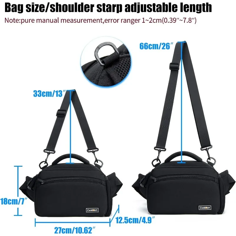 Waterproof One-Shoulder Sling Bag for DSLR SLR Camera Lens Waist Bags for Outdoor Photography Hiking Travel Portable Handbag view 6