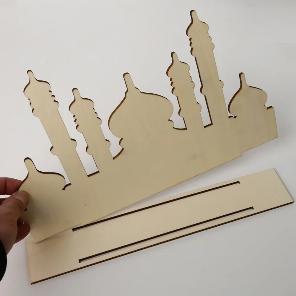 

1Pcs Wooden Eid -Fitr Ramadan Ornament Natural Wood High Strength Home Room Festival Decor Wooden Eid Sign