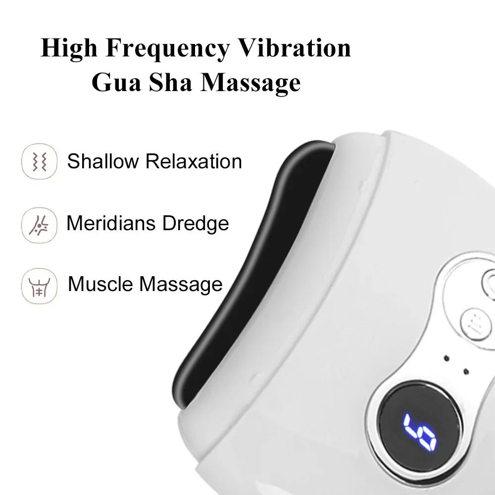 Electric Guasha Massager Hot Compress Facial Massage Stone Heated Vibration Scraping Neck Face Skin Lifting Removal Wrinkle Tool