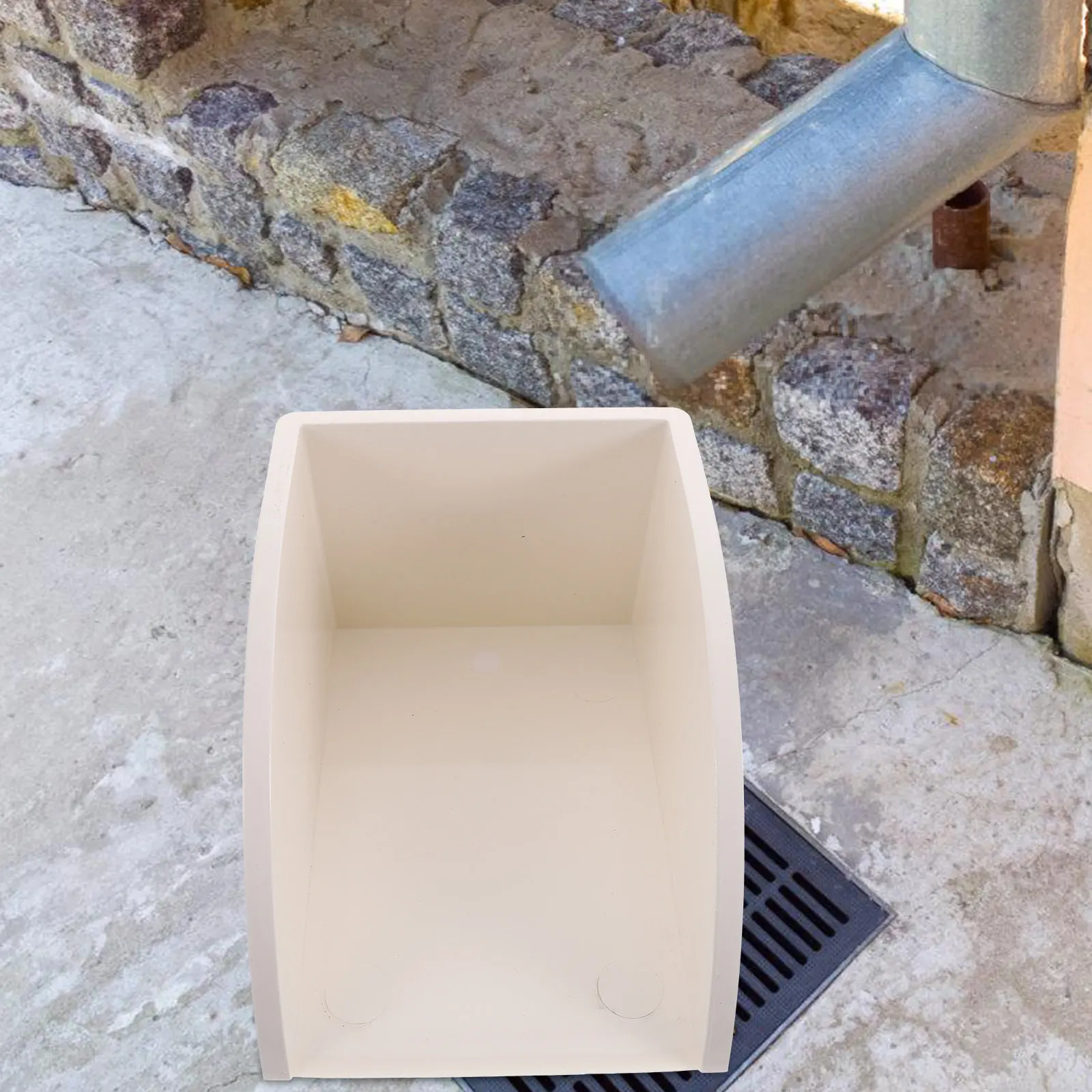 

PVC Gutter Downspout Connector Stable Design Easy Install Rain Diverter Splash Block for Outdoor Drainage Water Collection
