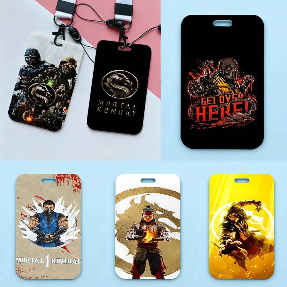 

Game M-Mortal K-Kombats Holder Access Card Sleeve Keychain Work Badge Clip Neck Lanyard For Office And Campus Use Name Tag
