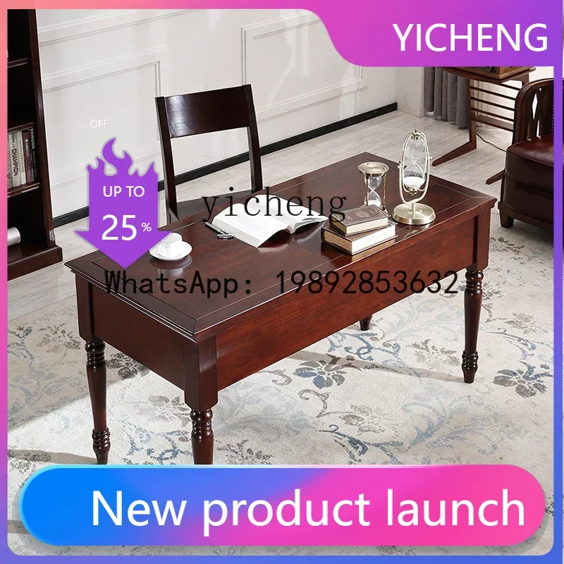 

LYY Desk Home Computer Desk Solid Wood Study Furniture Suit Combination Simple Study Table