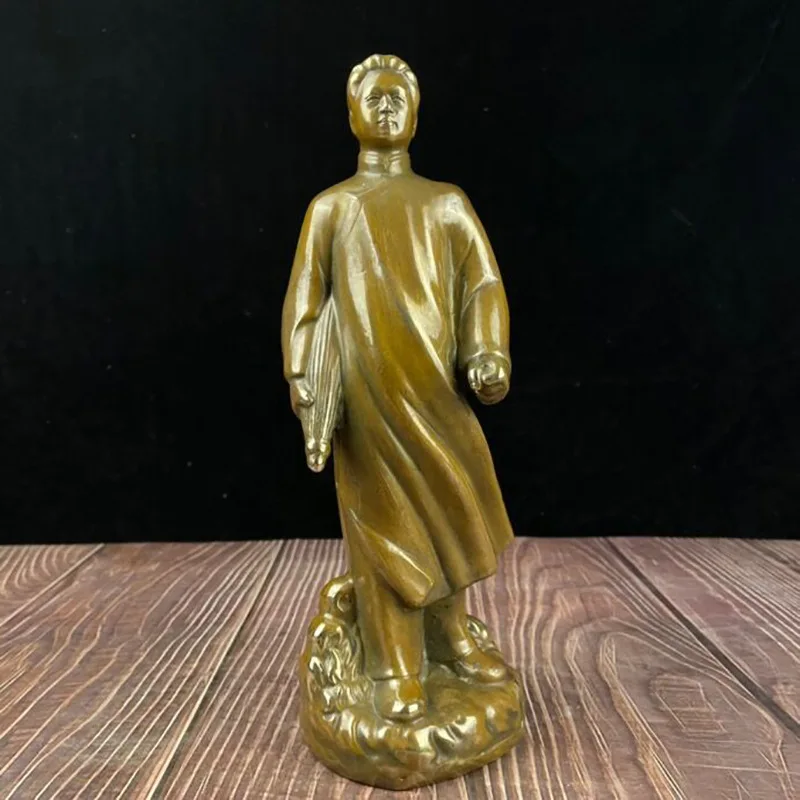 Seiko Pure Copper Brass Chairman Buddha Statue Home Living Room Decorations Bronze Ware Young Chairman Mao Went to Anyuan Decora