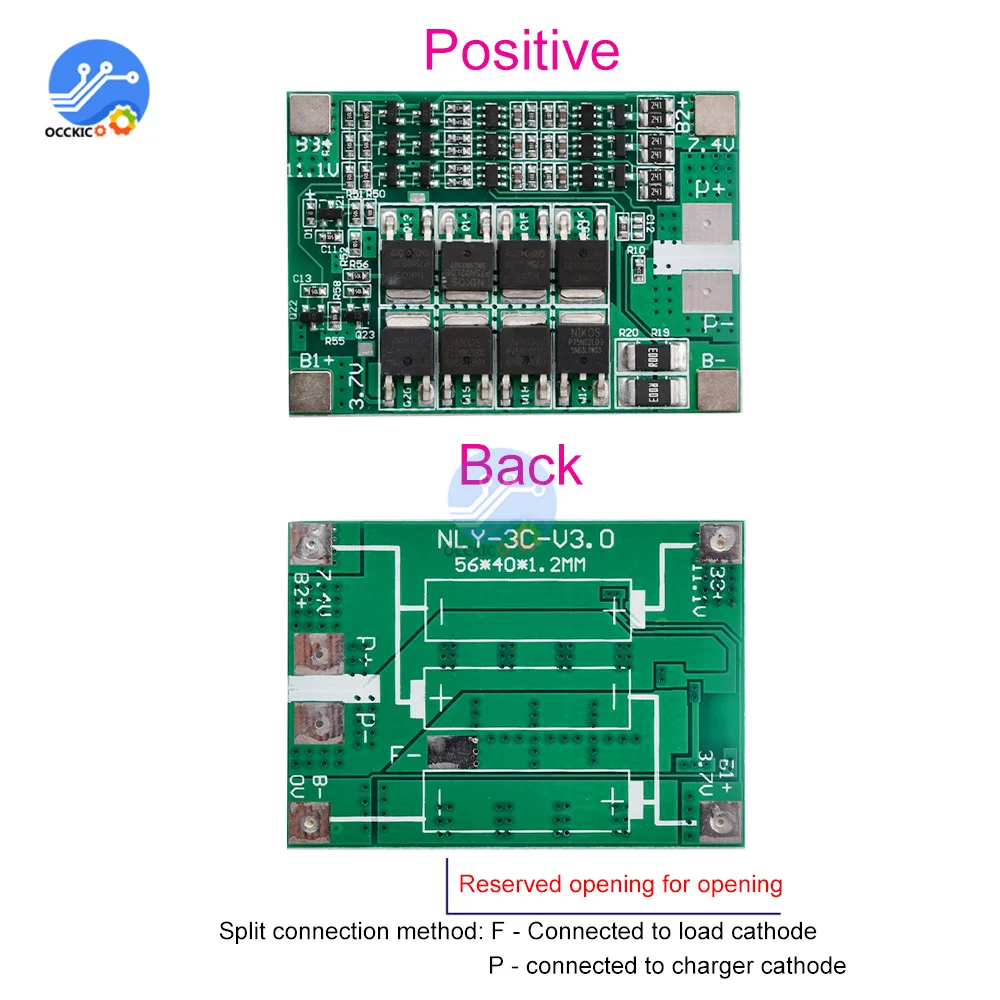 BMS 3S 40A 12V Balancer PCM 18650 scheda di protezione della batteria al litio 3S BMS caricabatterie agli ioni di litio ricarica con bilanciamento