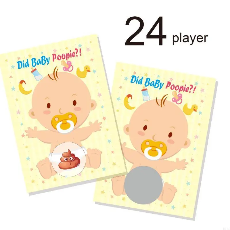 H9ec Baby Shower Raffle Game for Boy Baby Poopie Fart Scratch Off Typerty Typer