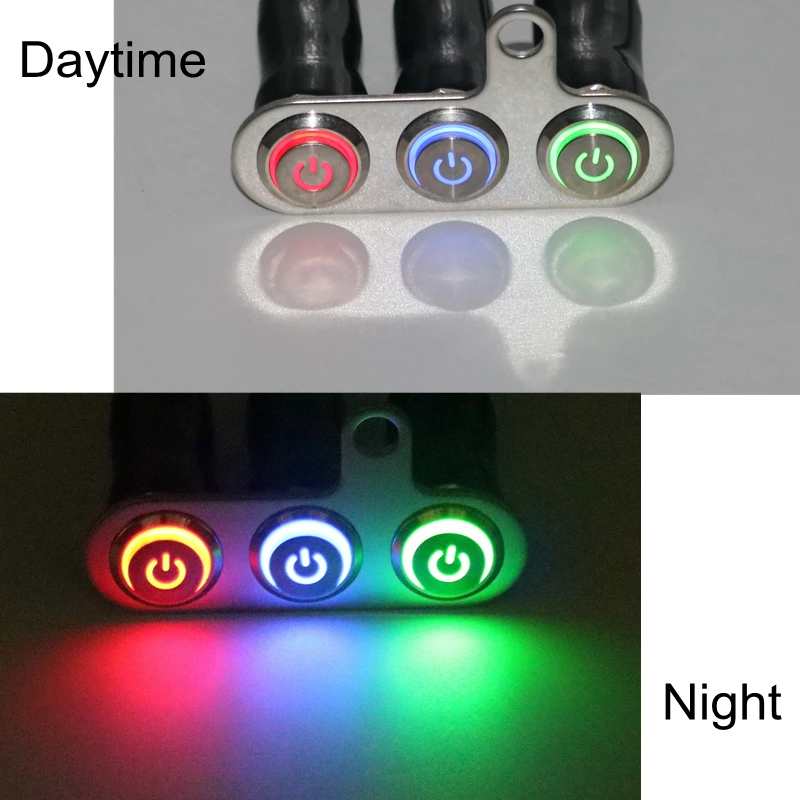 LED Motorcycle Switch ATV Scooter Handlebar Mount ON OFF Steel Waterproof 12V Fog Light Lamps Motorbike Horn Push Button Switch