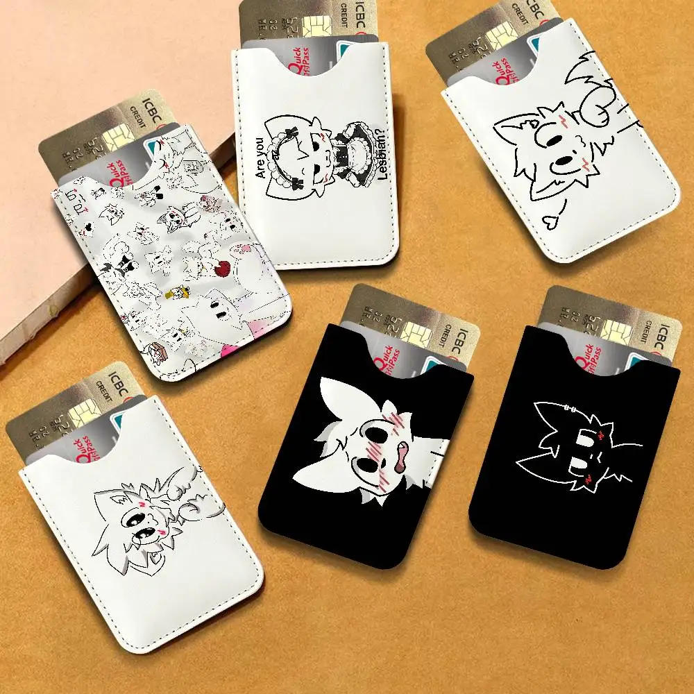 Boykisser Silly cartoon Pu Leather Credit Card Holder Slim Business Cardholder Anti Theft Id Organizer for Men Outdoor Carrying