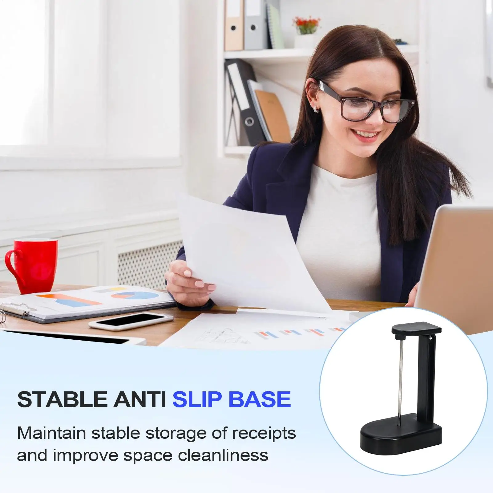Receipt Holder Stabber Restaurant Bill Holder For Desktop Non-slip Paper Note Storage Stand Compact Check Stub Organizer For