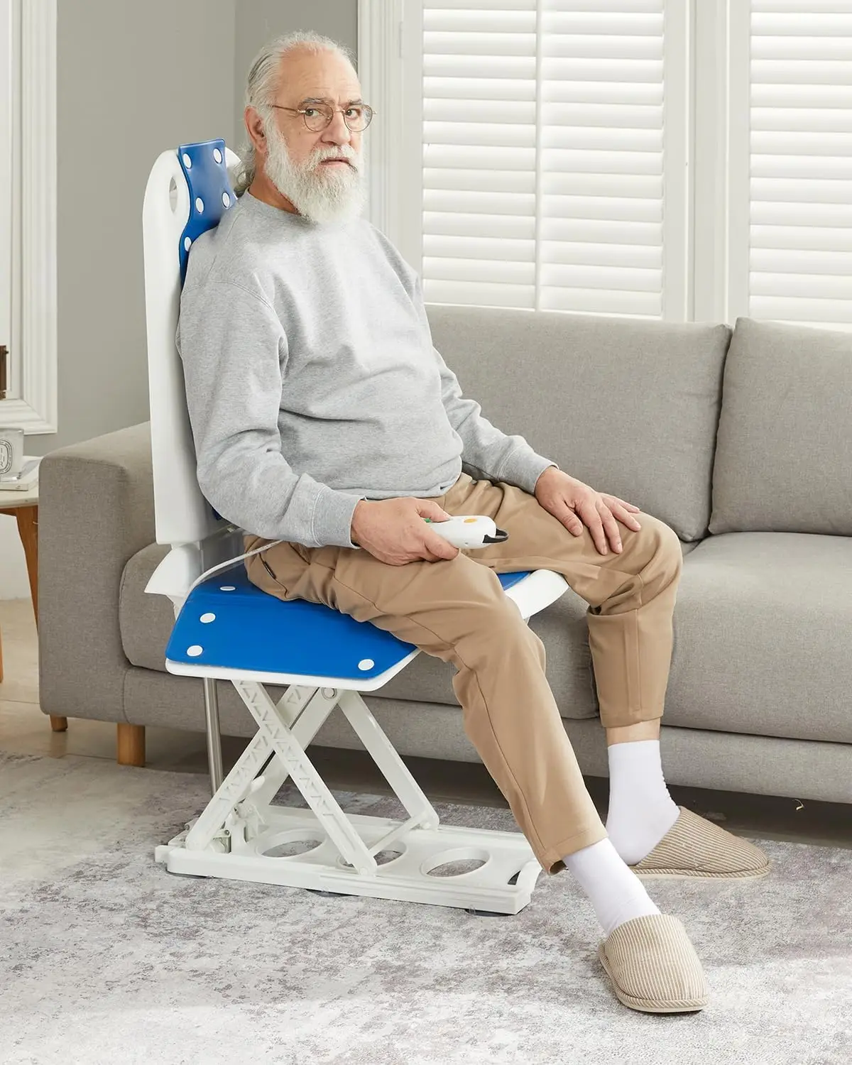 Electric Chair Lift, Get Up from Floor, Floor Lift for Elderly, Can be Raised to 20”, Help You Stand Up Again, Support Up to LBS